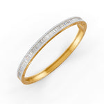 Load image into Gallery viewer, 3.79 Ct Baguette &amp; Round Natural Moissanite Women&#39;s Bangle Bracelet 14K Gold Plated
