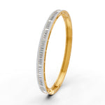 Load image into Gallery viewer, 3.79 Ct Baguette &amp; Round Natural Moissanite Women&#39;s Bangle Bracelet 14K Gold Plated
