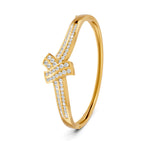 Load image into Gallery viewer, 1.50 Ct Round Cut Moissanite Women&#39;s Bangle Bracelet 14K Gold Plated
