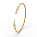 Load image into Gallery viewer, 0.15 Ct Round Cut Natural Moissanite Women&#39;s Bangle Bracelets 14K Gold Plated
