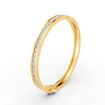 Load image into Gallery viewer, 5.50 Ct Round Cut Natural Moissanite Channel Set Bangle Bracelet 14K Gold Plated
