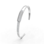 Load image into Gallery viewer, 0.85 Ct Round Cut Natural Moissanite Women Cuff Bangle Bracelets 14K Gold Plated

