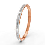 Load image into Gallery viewer, 3.79 Ct Baguette &amp; Round Natural Moissanite Women&#39;s Bangle Bracelet 14K Gold Plated
