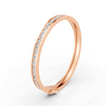 Load image into Gallery viewer, 5.50 Ct Round Cut Natural Moissanite Channel Set Bangle Bracelet 14K Gold Plated
