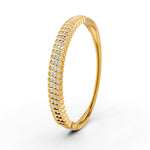 Load image into Gallery viewer, 1.90 Ct Round Cut Natural Moissanite Women&#39;s Bangle Bracelets 14K Gold Plated

