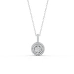 Load image into Gallery viewer, 0.50 Ct Round Cut Moissanite Women&#39;s Cluster Necklace Pendant 14K Gold Plated
