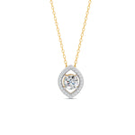 Load image into Gallery viewer, 0.56 Ct Round Cut Moissanite Women&#39;s Cluster Necklace Pendant 14K Gold Plated
