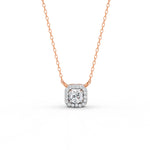 Load image into Gallery viewer, 0.30 Ct Round Cut Moissanite Women&#39;s Halo Necklace Pendant 14K Gold Plated
