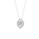 Load image into Gallery viewer, 0.56 Ct Round Cut Moissanite Women&#39;s Cluster Necklace Pendant 14K Gold Plated
