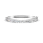 Load image into Gallery viewer, 3.79 Ct Baguette &amp; Round Natural Moissanite Women&#39;s Bangle Bracelet 14K Gold Plated
