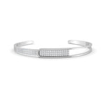 Load image into Gallery viewer, 0.85 Ct Round Cut Natural Moissanite Women Cuff Bangle Bracelets 14K Gold Plated
