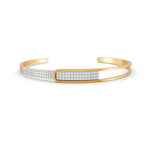 Load image into Gallery viewer, 0.85 Ct Round Cut Natural Moissanite Women Cuff Bangle Bracelets 14K Gold Plated
