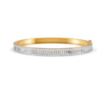 Load image into Gallery viewer, 3.79 Ct Baguette &amp; Round Natural Moissanite Women&#39;s Bangle Bracelet 14K Gold Plated
