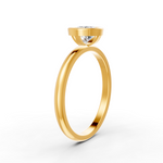 Load image into Gallery viewer, Round Cut Real Moissanite Bezel Set Solitaire Ring 14K Gold Plated
