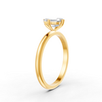 Load image into Gallery viewer, Emerald Cut Real Moissanite 4 Prong Solitaire Ring 14K Gold Plated
