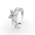 Load image into Gallery viewer, 3Ct Princess Cut Moissanite Women Engagement Ring 14K Gold Plated
