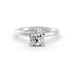 Load image into Gallery viewer, Oval Cut Real Moissanite Double 4 Prong Solitaire Ring 14K Gold Plated
