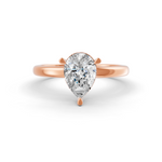 Load image into Gallery viewer, Pear Cut Real Moissanite Claw Prong Solitaire Ring 14K Gold Plated
