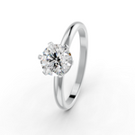 Load image into Gallery viewer, 2Ct Round Moissanite Solitaire Engagement Ring 14K White Gold Plated
