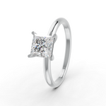 Load image into Gallery viewer, Prince Cut Real Moissanite 4 Prong Solitaire Ring 14K Gold Plated
