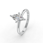 Load image into Gallery viewer, Marquise Cut Real Moissanite 4 Prong Solitaire Ring 14K Gold Plated
