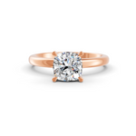 Load image into Gallery viewer, Cushion Cut Real Moissanite 4 Prong Solitaire Ring 14K Gold Plated
