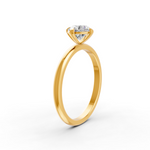 Load image into Gallery viewer, Round Cut Real Moissanite 4 Prong Solitaire Ring 14K Gold Plated
