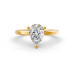 Load image into Gallery viewer, Pear Cut Real Moissanite Claw Prong Solitaire Ring 14K Gold Plated
