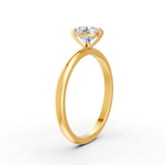 Load image into Gallery viewer, Round Cut Real Moissanite 3 Prong Solitaire Ring 14K Gold Plated
