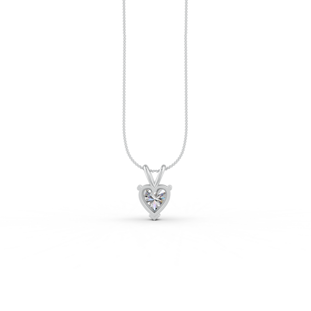 Heart Cut Moissanite Solitaire Pendant 14K Gold Plated