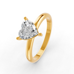 Load image into Gallery viewer, Heart Cut Real Moissanite 3 Prong Solitaire Ring 14K Gold Plated
