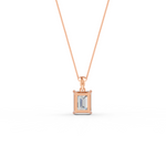 Load image into Gallery viewer, Emerald Cut Moissanite Solitaire Pendant 14K Gold Plated
