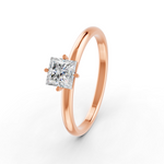 Load image into Gallery viewer, Prince Cut Real Moissanite Claw Prong Solitaire Ring 14K Gold Plated
