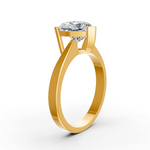 Load image into Gallery viewer, Heart Cut Real Moissanite V Prong Solitaire Ring 14K Gold Plated
