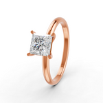 Load image into Gallery viewer, Prince Cut Real Moissanite 4 Prong Solitaire Ring 14K Gold Plated
