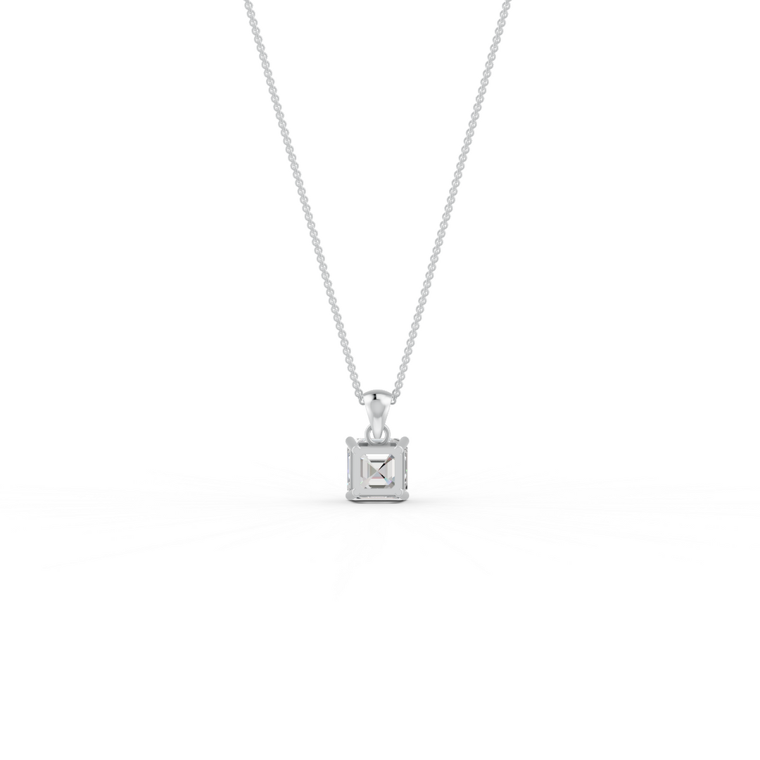 Asscher Cut Moissanite Solitaire Pendant in 14K Gold Plated