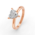 Load image into Gallery viewer, Heart Cut Real Moissanite 3 Prong Solitaire Ring 14K Gold Plated
