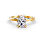 Load image into Gallery viewer, Oval Cut Real Moissanite Double 4 Prong Solitaire Ring 14K Gold Plated
