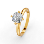 Load image into Gallery viewer, Cushion Cut Real Moissanite Clow Prong Solitaire Ring 14K Gold Plated
