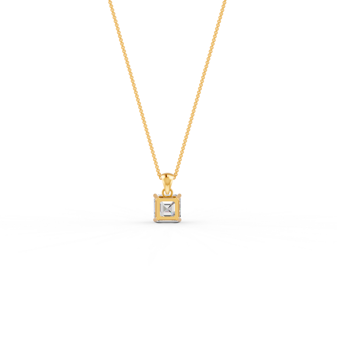 Asscher Cut Moissanite Solitaire Pendant in 14K Gold Plated