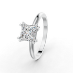 Load image into Gallery viewer, Prince Cut Real Moissanite Double 4 Prong Solitaire Ring 14K Gold Plated
