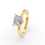 Load image into Gallery viewer, Heart Cut Real Moissanite 4 Prong Solitaire Ring 14K Gold Plated
