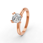 Load image into Gallery viewer, Cushion Cut Real Moissanite Double Prong Solitaire Ring 14K Gold Plated
