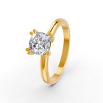 Load image into Gallery viewer, Cushion Cut Real Moissanite Double Prong Solitaire Ring 14K Gold Plated
