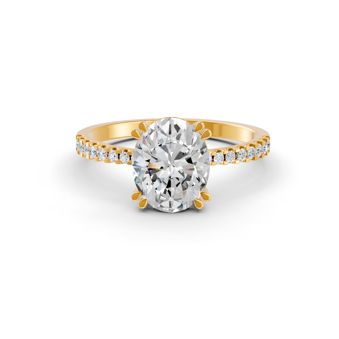 2.50Ct Oval Cut Moissanite Women Engagement Ring 14K Gold Plated