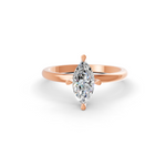 Load image into Gallery viewer, Marquise Cut Real Moissanite 4 Prong Solitaire Ring 14K Gold Plated
