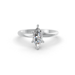 Load image into Gallery viewer, Marquise Cut Real Moissanite 6 Prong Solitaire Ring 14K Gold Plated
