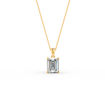 Load image into Gallery viewer, Emerald Cut Moissanite Solitaire Pendant 14K Gold Plated
