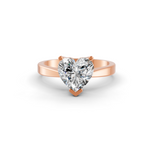 Load image into Gallery viewer, Heart Cut Real Moissanite V Prong Solitaire Ring 14K Gold Plated
