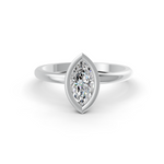 Load image into Gallery viewer, Marquise Cut Real Moissanite Bezel Set Solitaire Ring 14K Gold Plated
